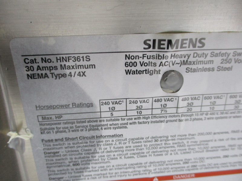 SIEMENS HNF361S NSMP