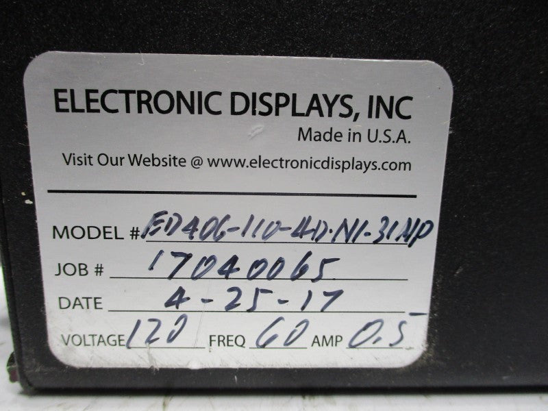 ELECTRONIC DISPLAY ED406-110-4D-N1-31NP NSNP