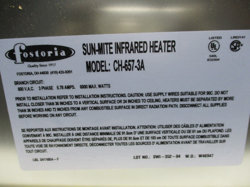FOSTORIA CH-657-3A NSMP