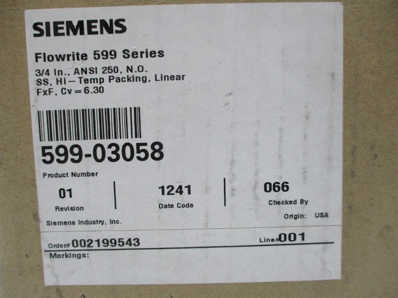 SIEMENS 599-03058 NSFS