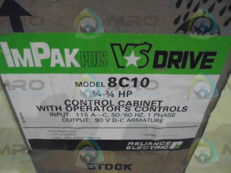 RELIANCE IMPAK PLUS VS DRIVE 8C10 1/4-3/4 HP CONTROL CABINET * FACTORY SEAL *