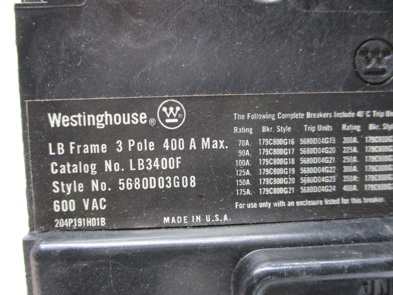 WESTINGHOUSE LB3400F NSMP