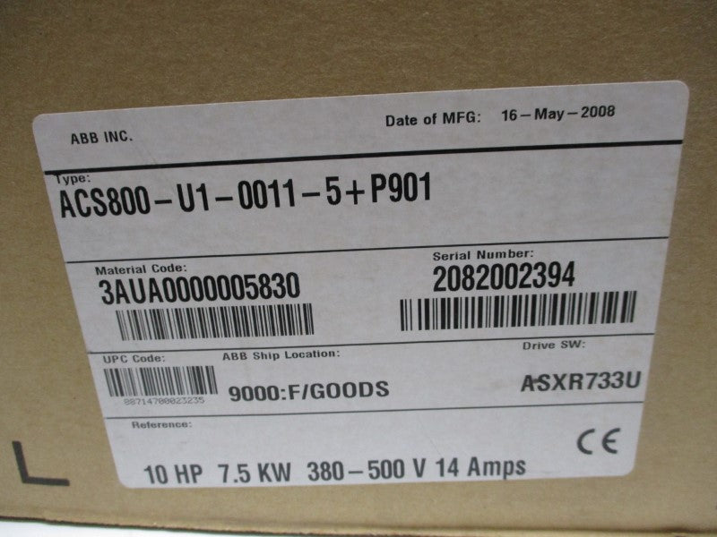 ABB ACS800-U1-0011-5+P901 NSFS