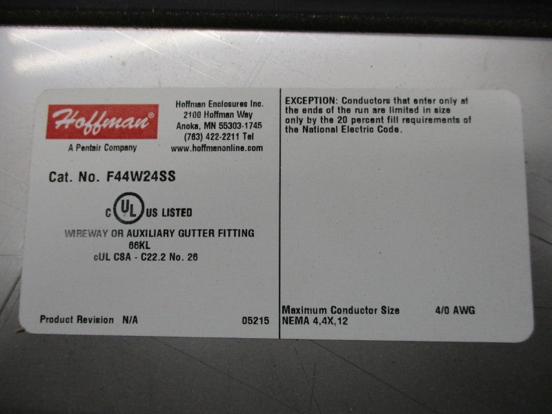 HOFFMAN F44W24SS NSMP