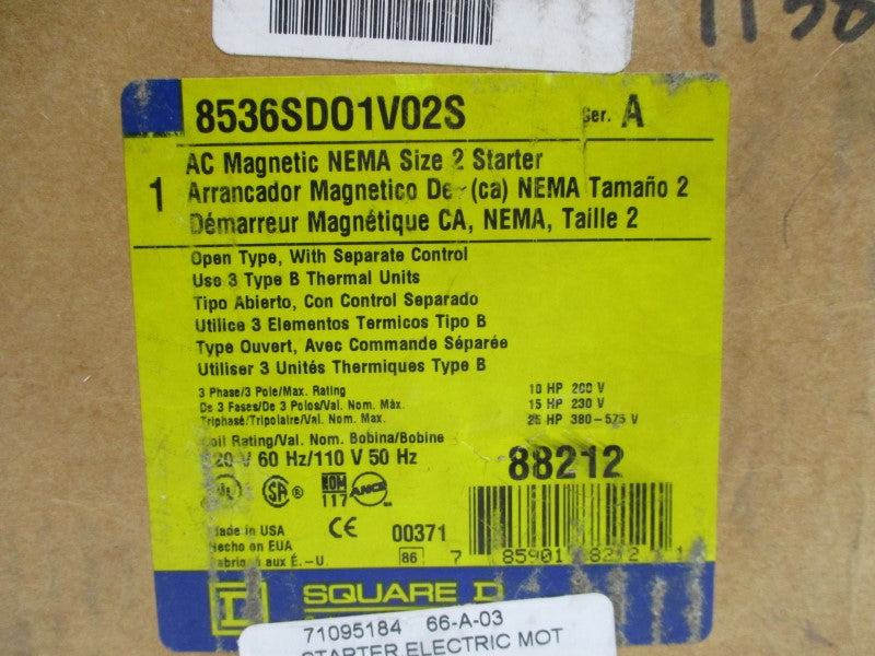 SQUARE D 8536SDO1V02S SER. A NSMP