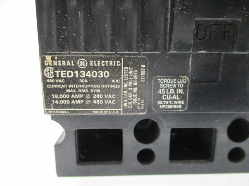 GENERAL ELECTRIC TED134030 (AS PICTURED) 30A UNMP