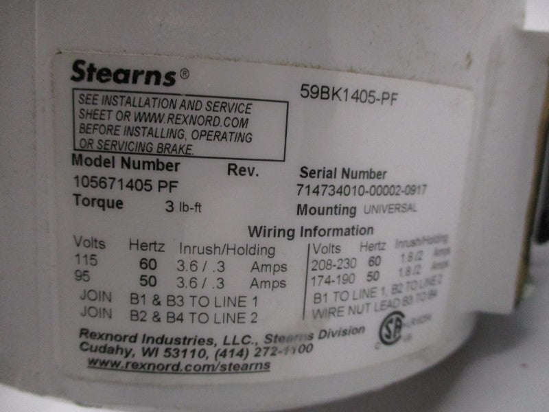 STEARNS 105671405PF (59BK1405-PF) NSMP