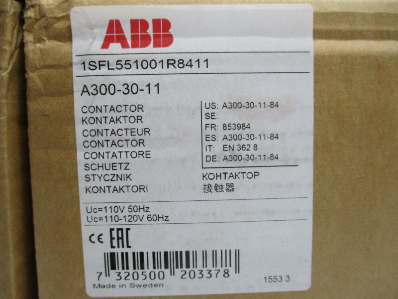 ABB 1SFL551001R8411 A300-30-11-84 110/110-120V (AS PICTURED) NSMP