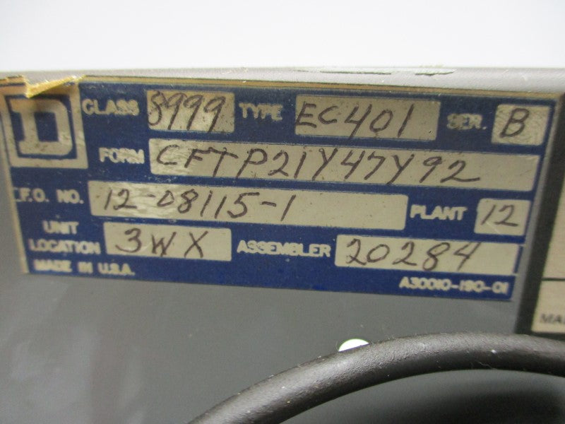SQUARE D 8999-ED401 SER. B (AS PICTURED) UNMP