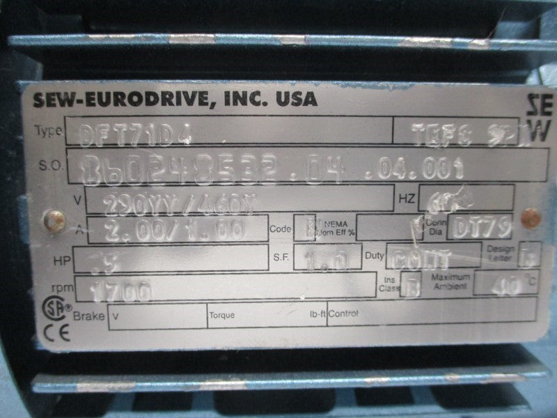SEW EURODRIVE R17DT71D4 NSNP