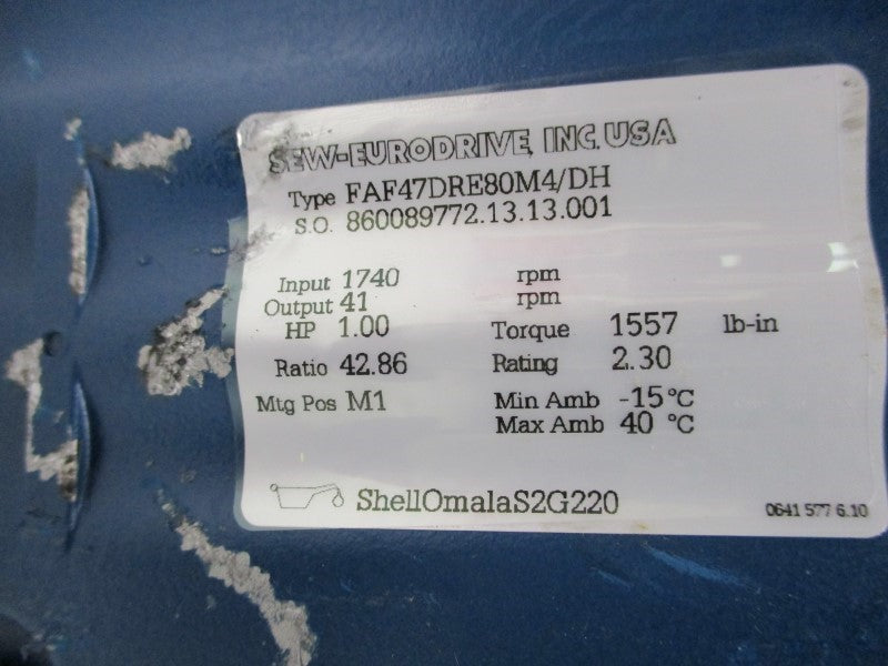 SEW EURODRIVE FAF47DRE80M4/DH NSNP
