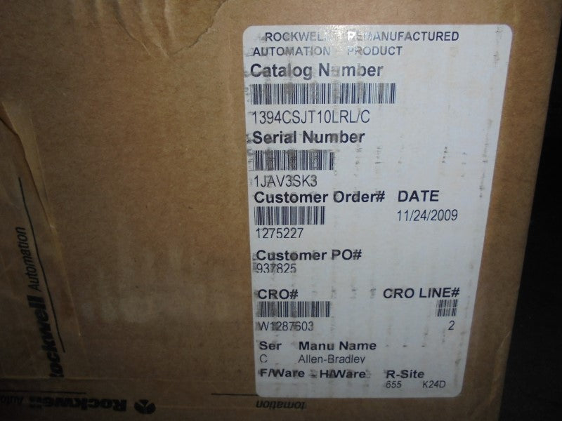 ALLEN BRADLEY 1394C-SJT10-L-RL SER. C  (REMANUFACTURED) * FACTORY SEALED *