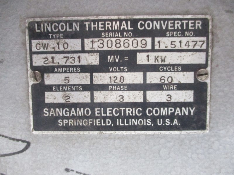SANGAMO ELECTRIC CW-10 UNMP