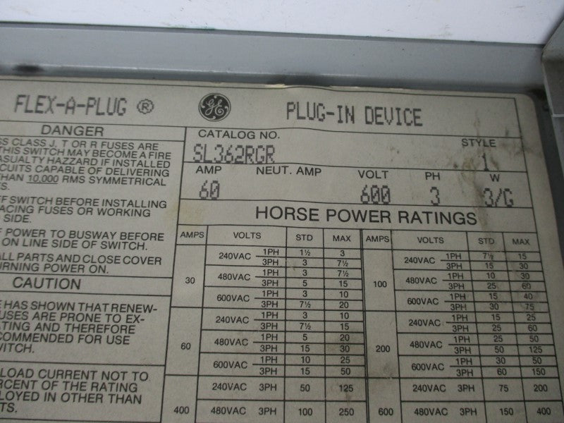 GENERAL ELECTRIC SL362RGR UNMP