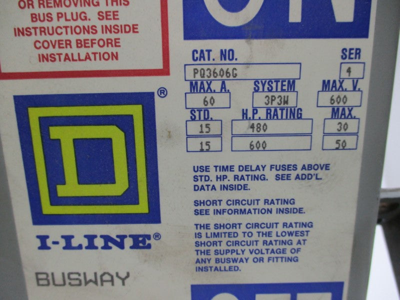 SQUARE D PQ3606G SER. 4 UNMP