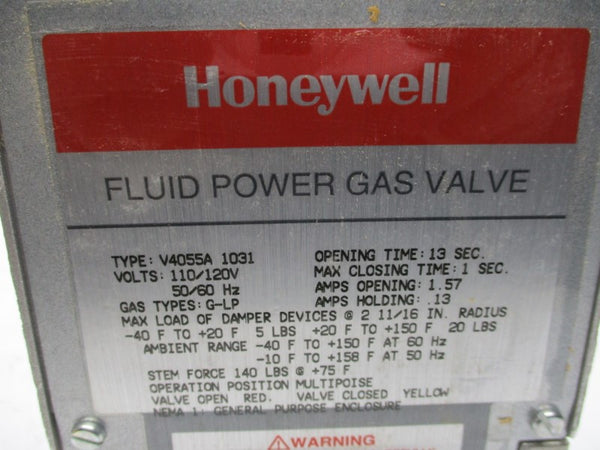 HONEYWELL V4055A1031 110/120V 1.57/.13A 5-75PSI 1-13S NSMP