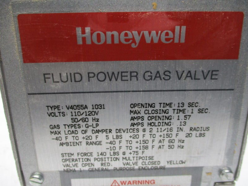 HONEYWELL V4055A1031 110/120V 1.57/.13A 5-75PSI 1-13S NSMP