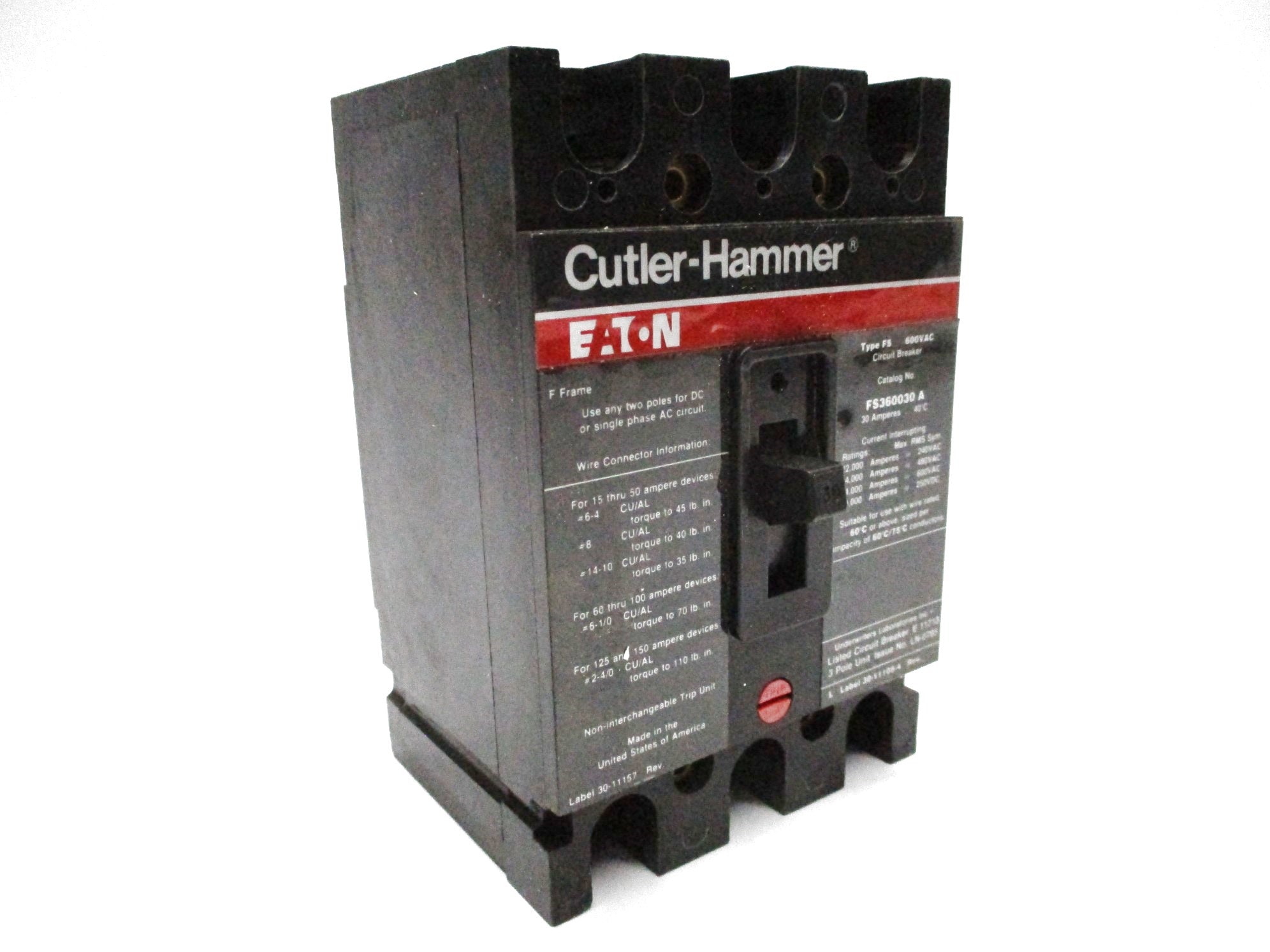 CUTLER HAMMER FS360030A SER. A 30A NSMP