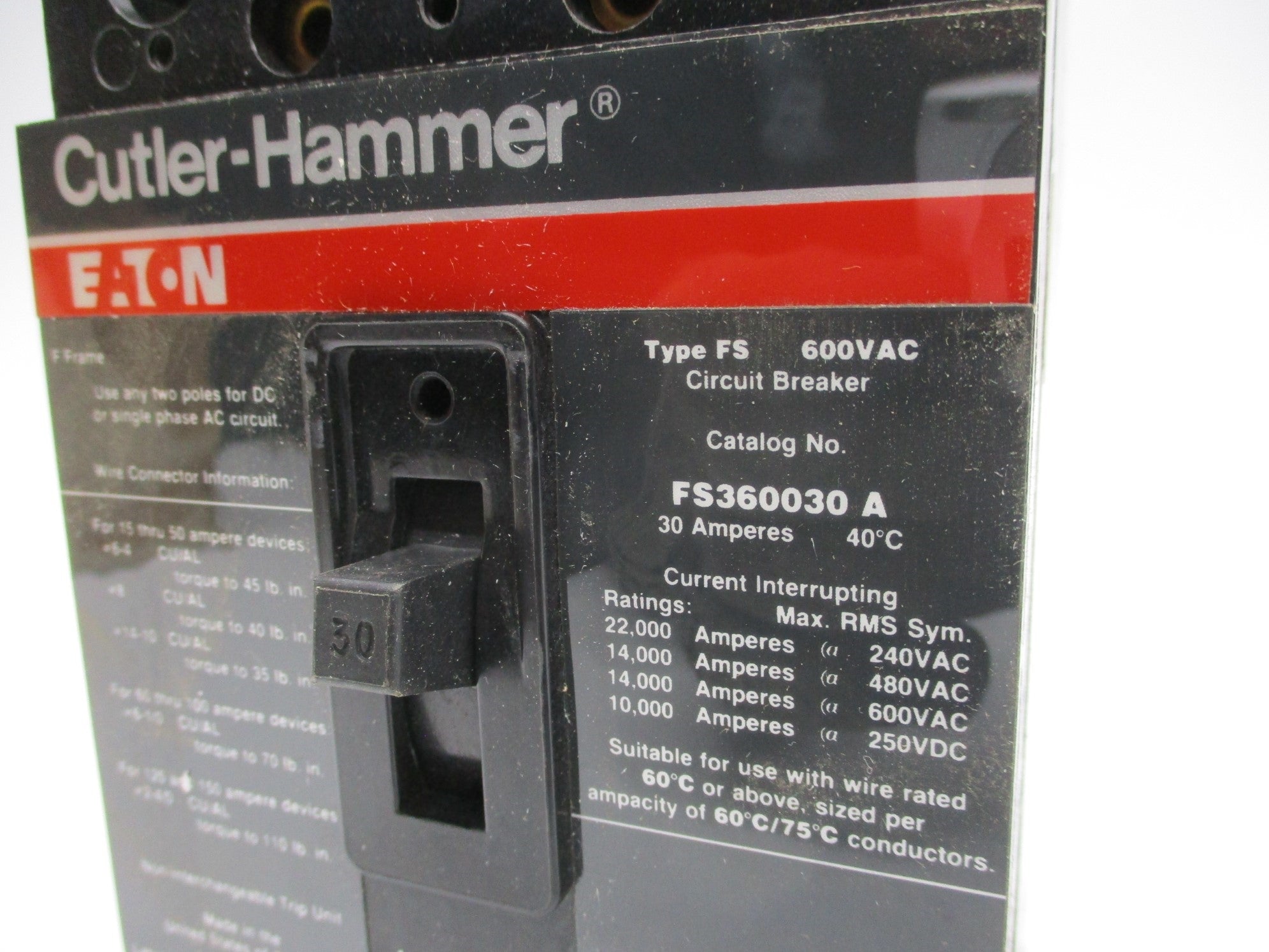 CUTLER HAMMER FS360030A SER. A 30A NSMP