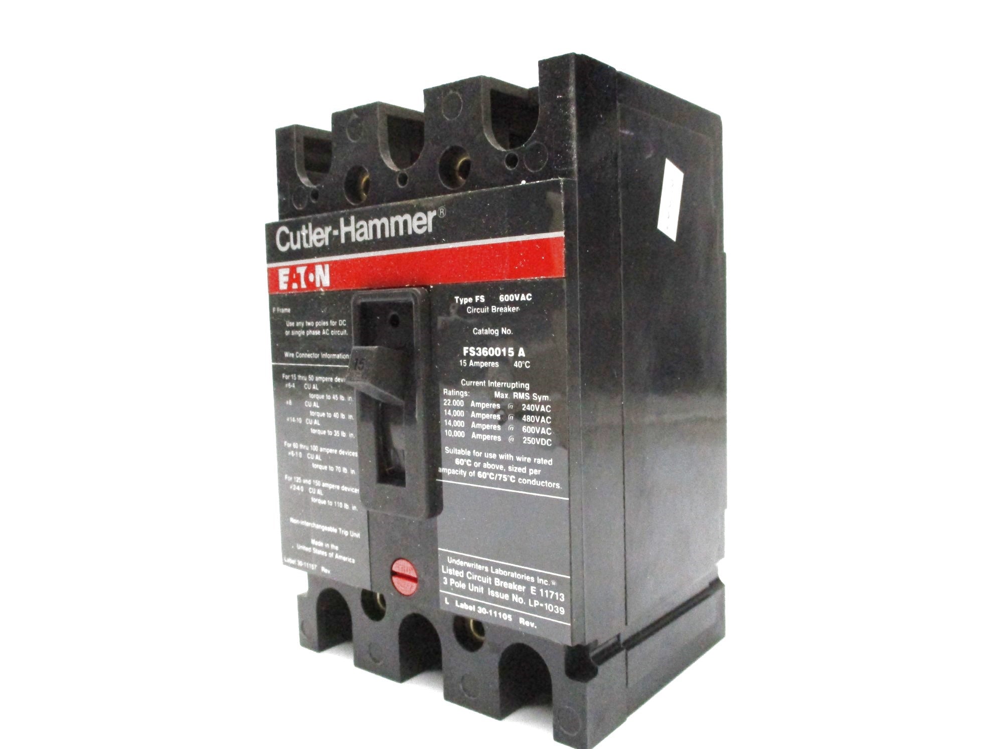 CUTLER HAMMER FS360015A 15A NSNP