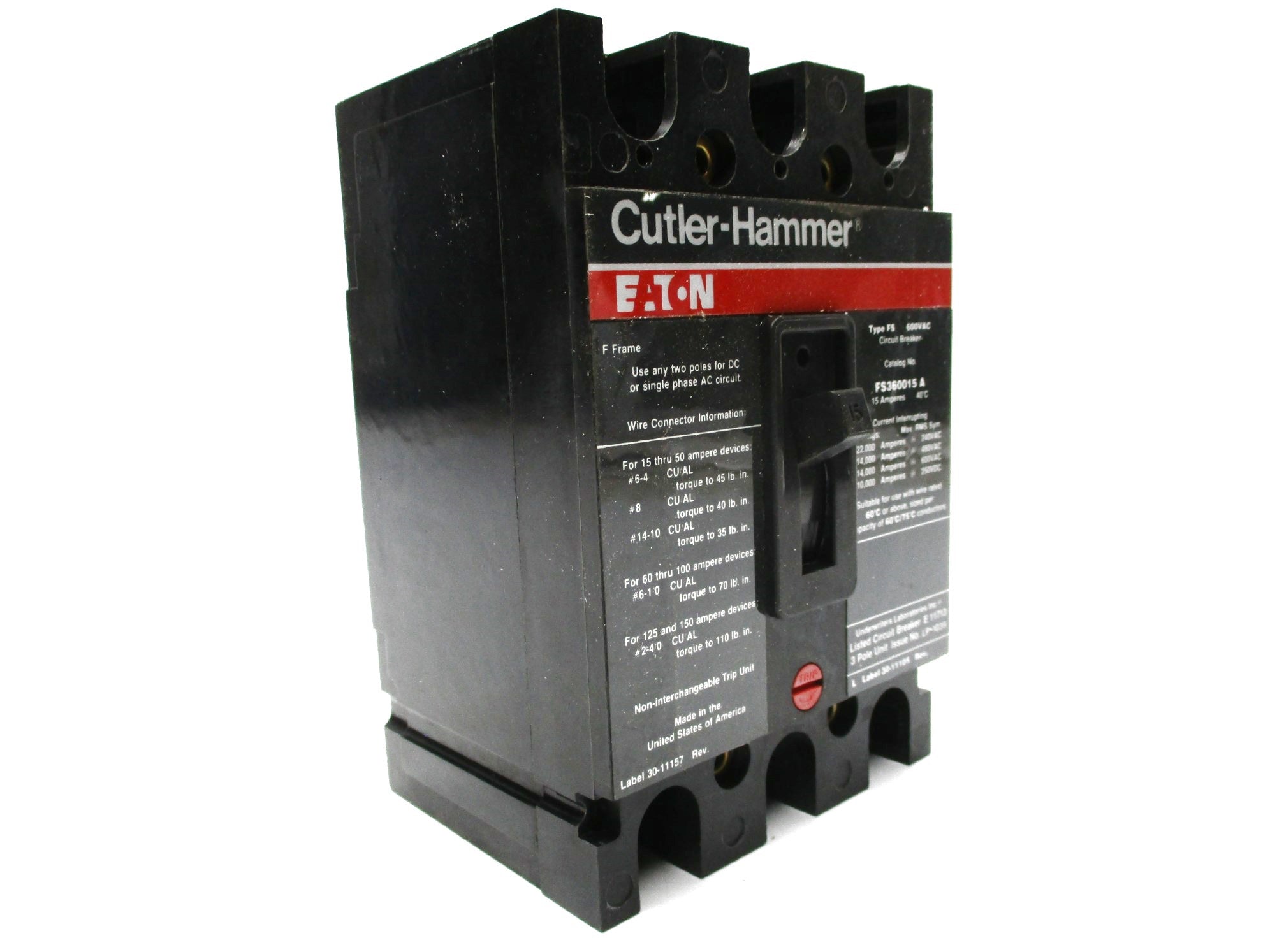 CUTLER HAMMER FS360015A 15A NSNP
