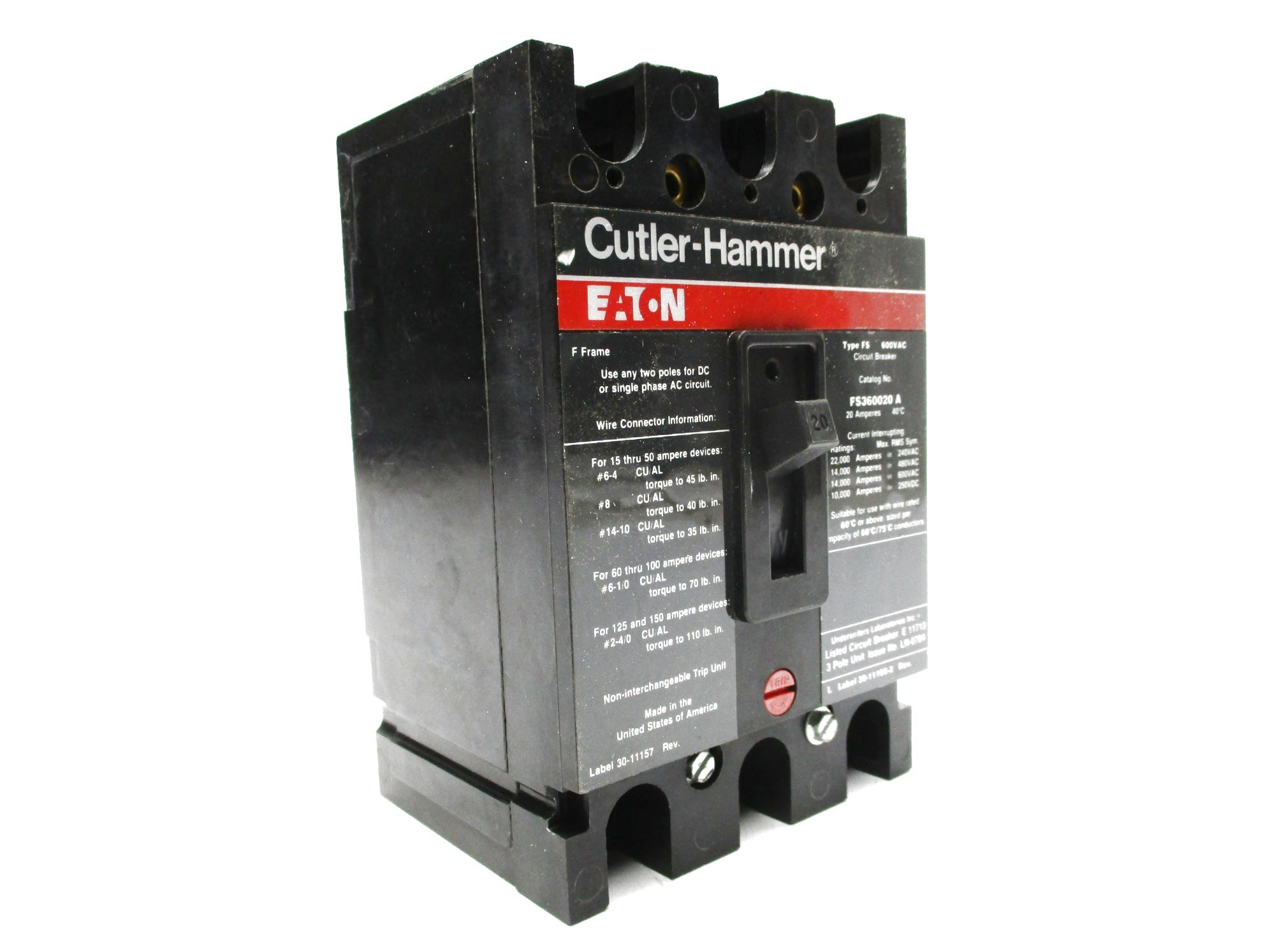 CUTLER HAMMER FS360020A 20A NSNP