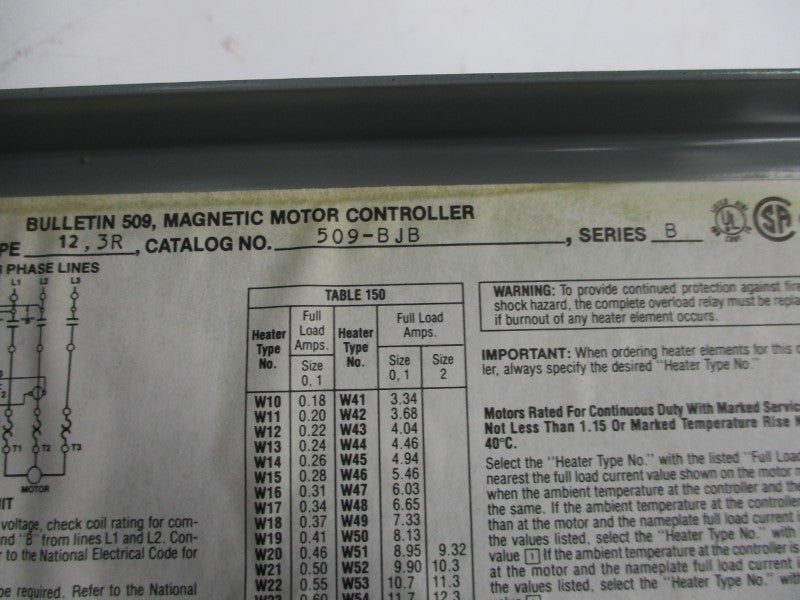 INDUSTRIAL SPARE PART 509-BJB SER. B NSNP