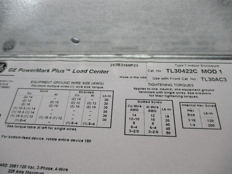 GENERAL ELECTRIC TL30422C NSMP