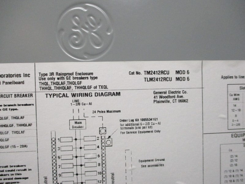 GENERAL ELECTRIC TLM2412RCU MODEL 6 NSMP