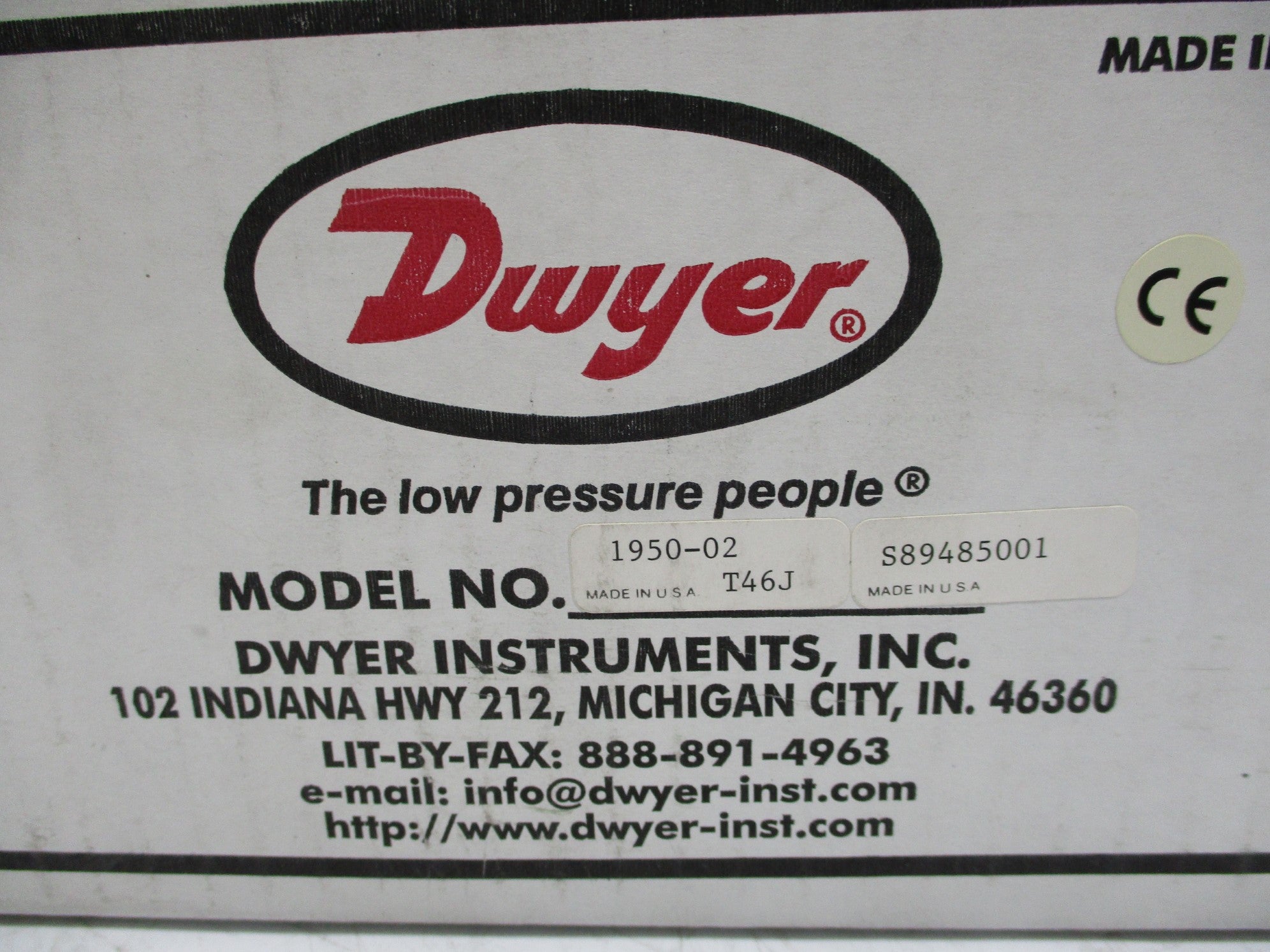 DWYER 1950-02 (T46J) NSFS