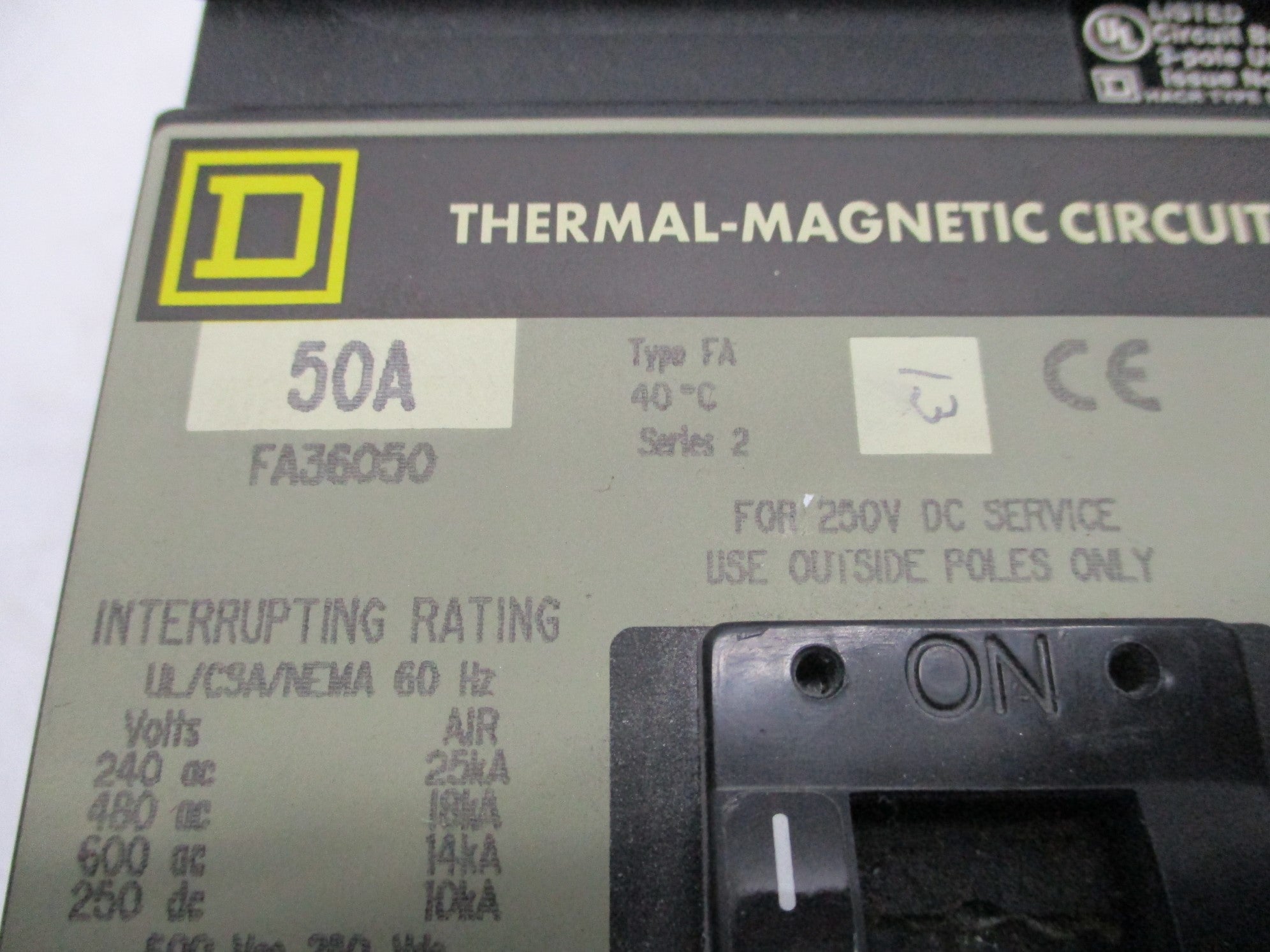 SQUARE D FA36050 SER. 2 50A NSNP