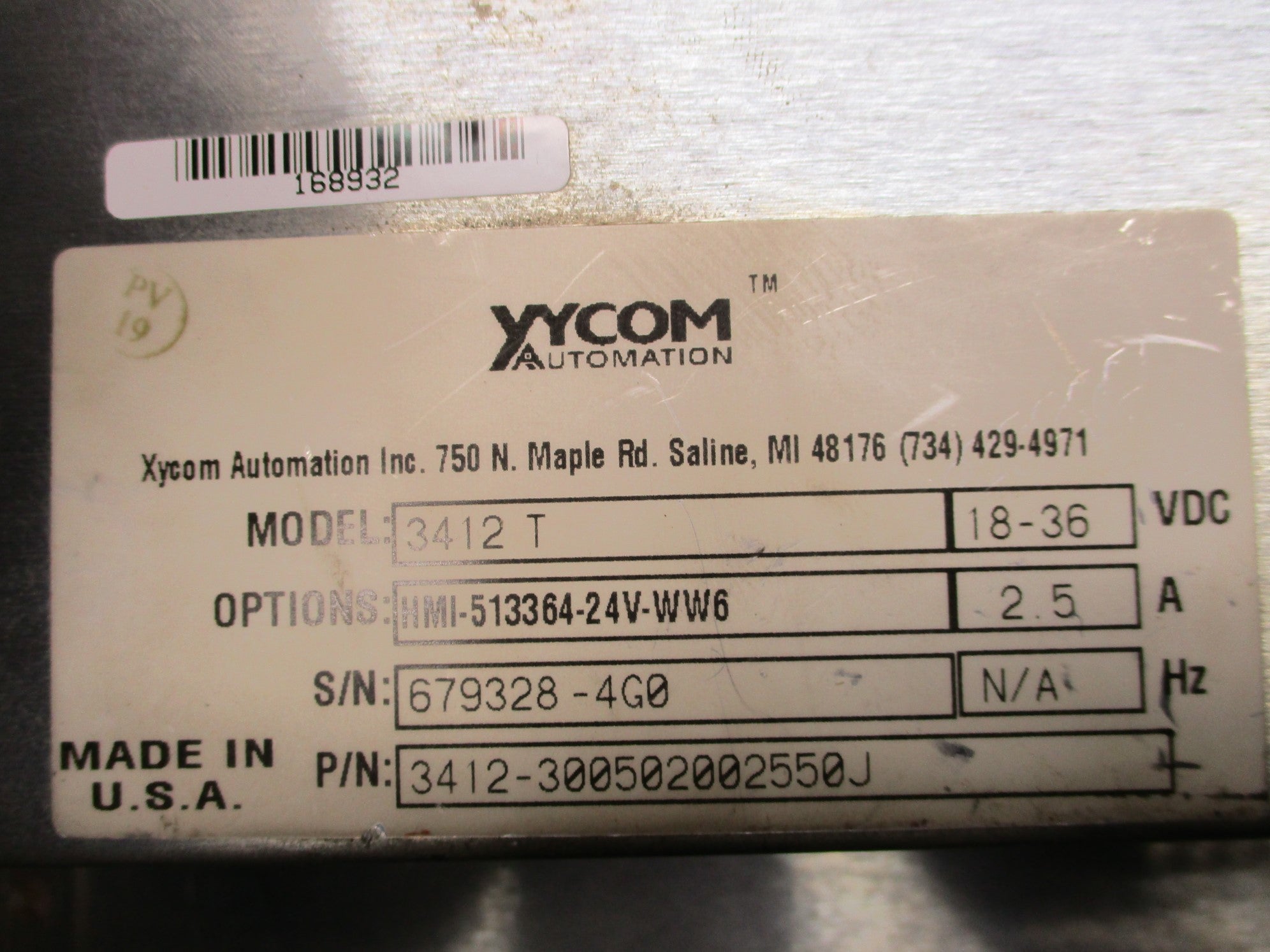 XYCOM 3412-300502002550J 3412T NSNP
