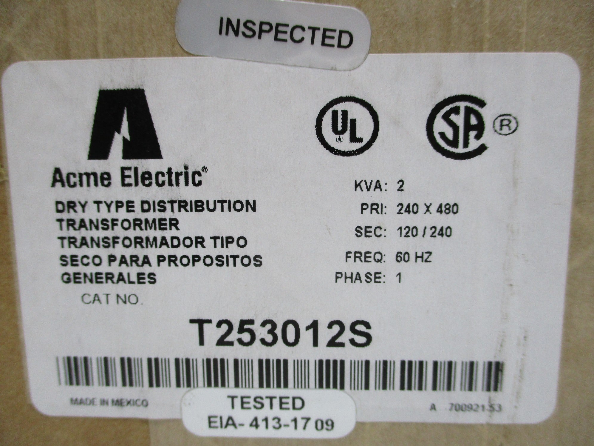 ACME T-2-53012-S NSFS