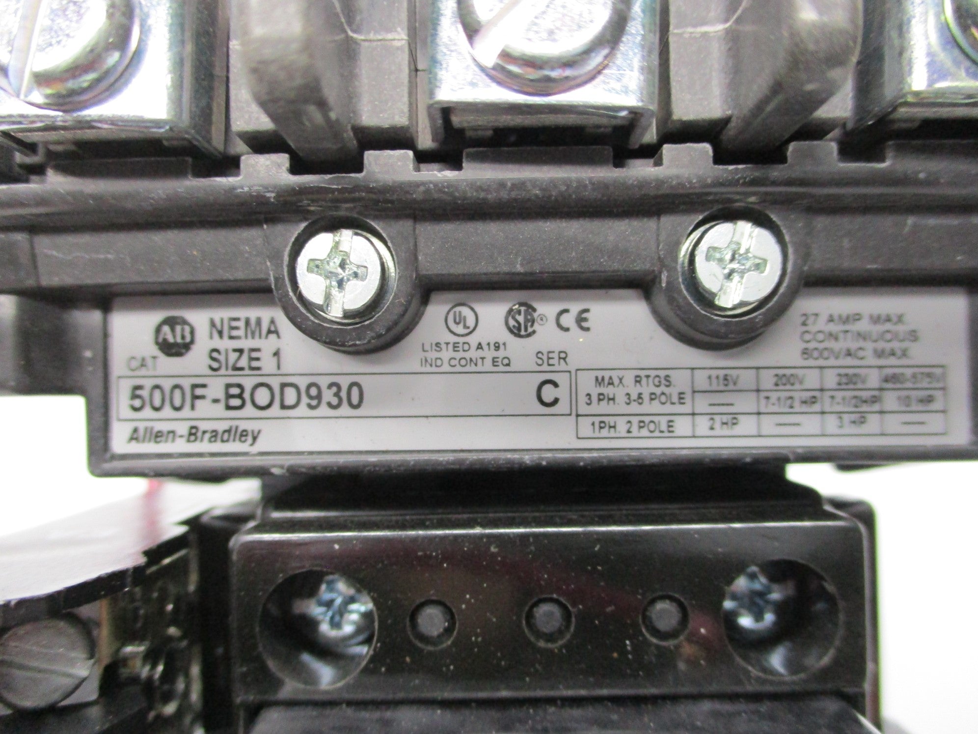 ALLEN BRADLEY 500F-BOD930 SER. C NSNP