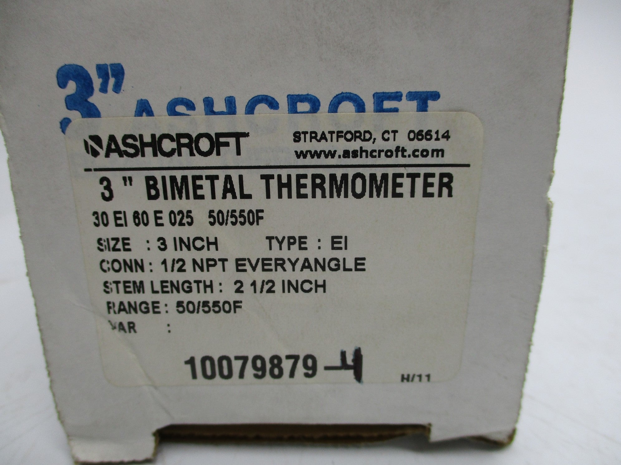 ASHCROFT 30EI60E025 3" 50-550'F NSMP