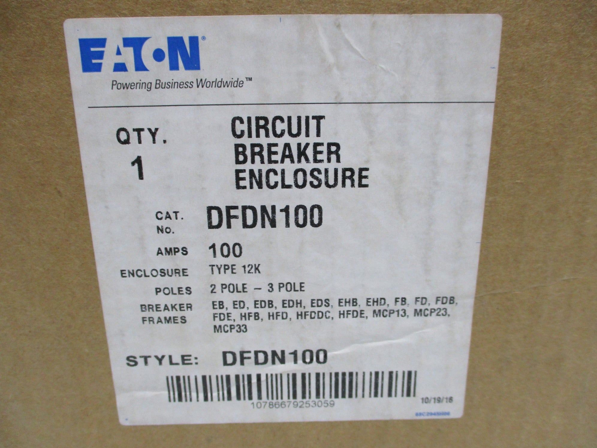 EATON DFDN100 600VAC 100A NSFS