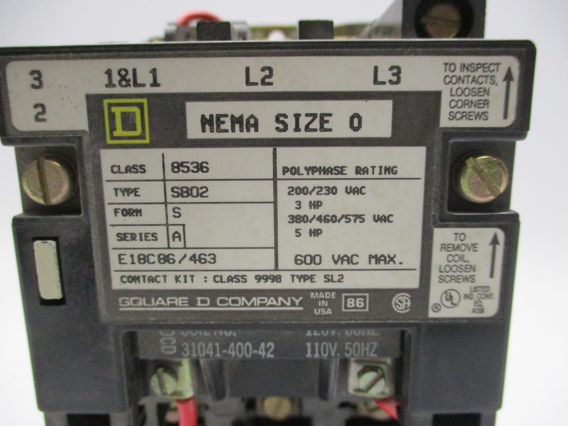 SQUARE D 8536-SB02 SER. A NSNP