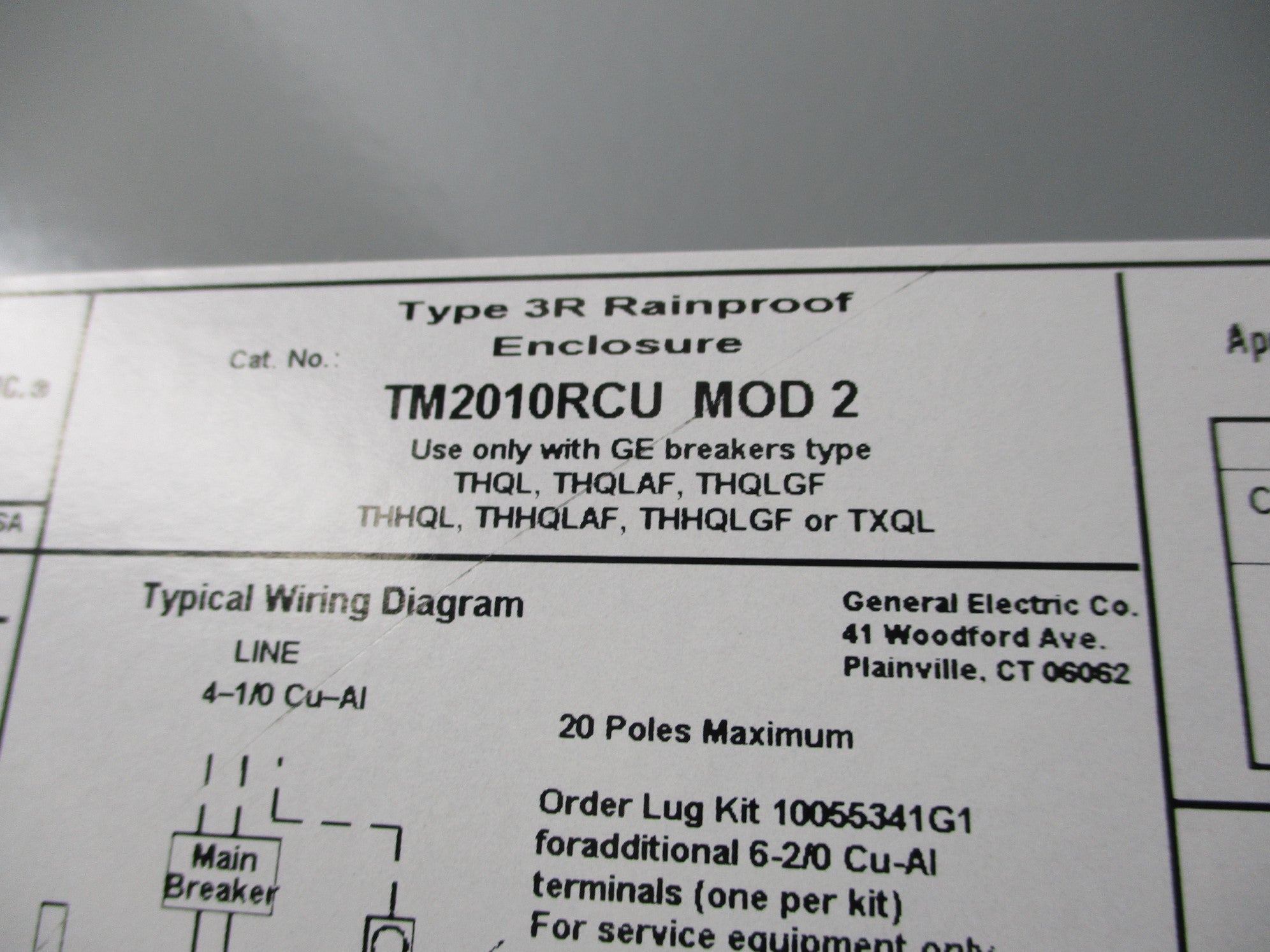 GENERAL ELECTRIC TM2010RCU NSMP
