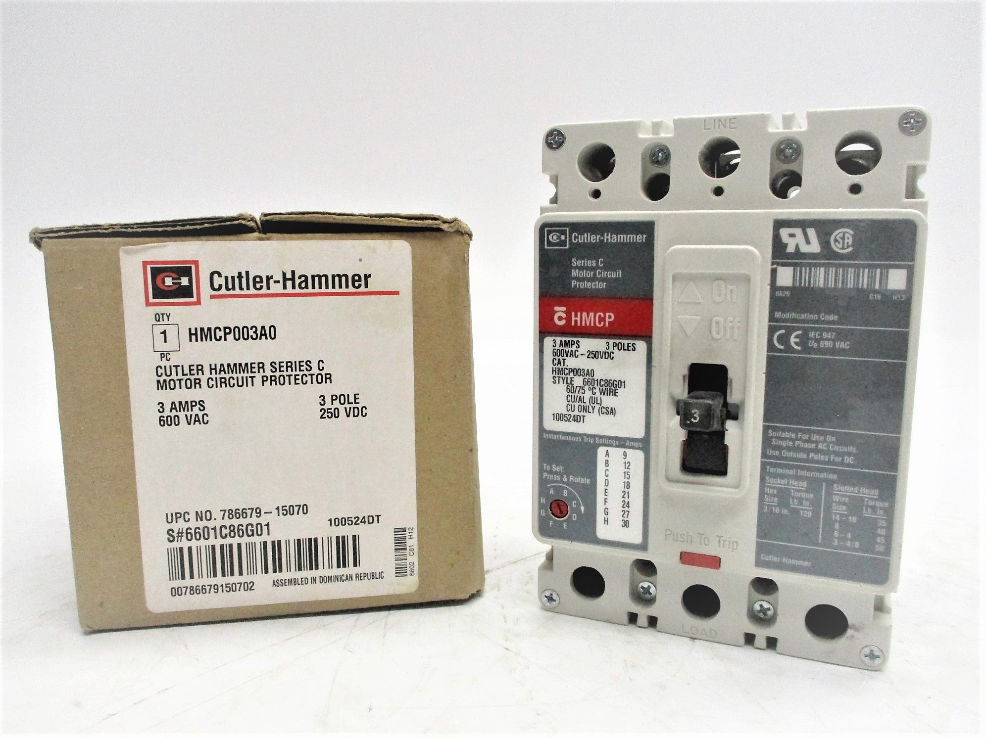 CUTLER HAMMER HMCP003A0 SER. C NSMP