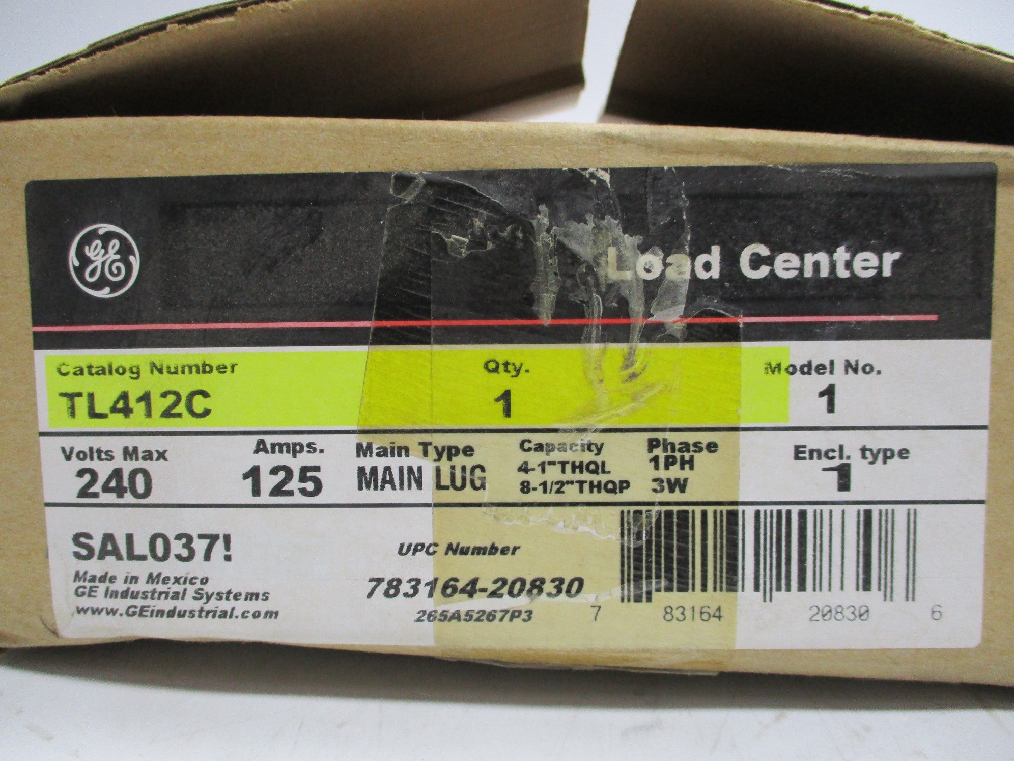 GENERAL ELECTRIC TL412C MODEL 1 NSMP