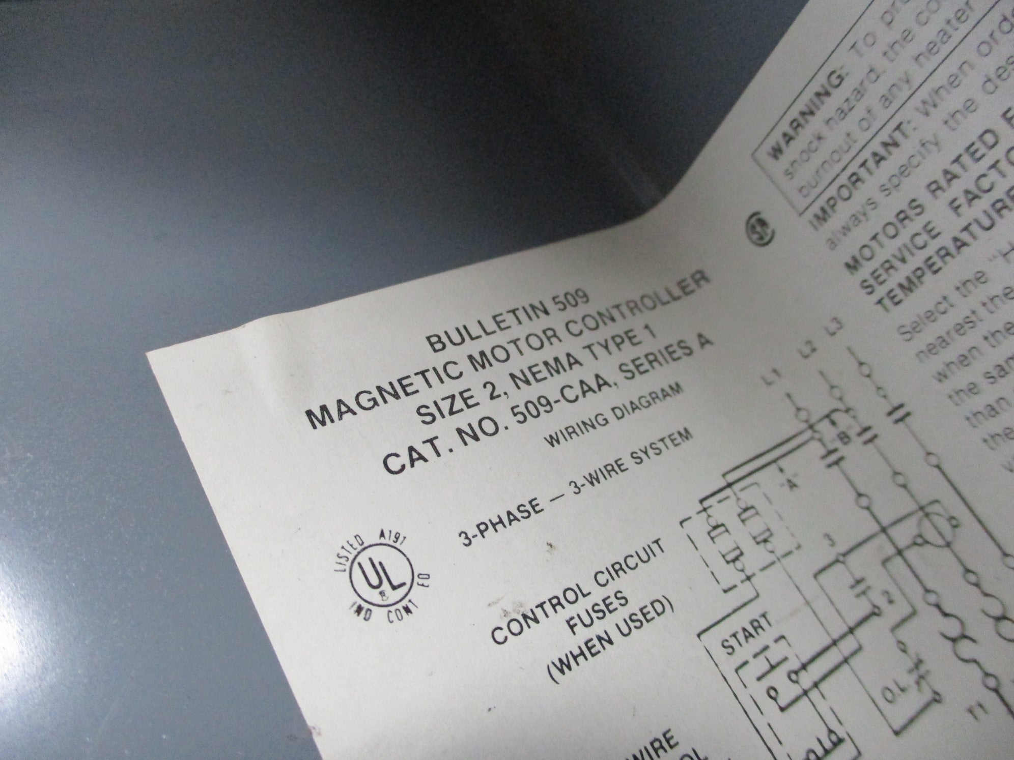 ALLEN BRADLEY 509-CAA SER. A NSNP