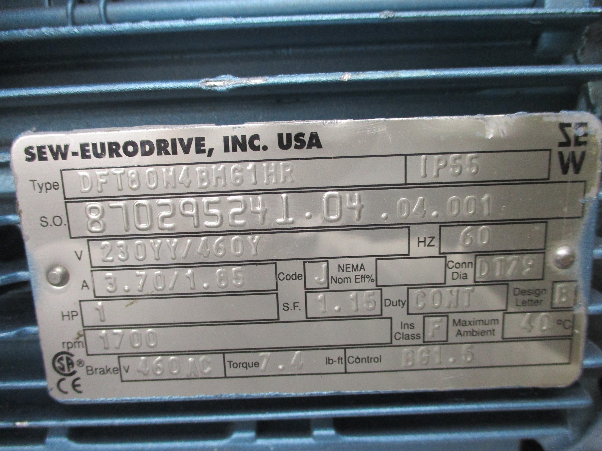 SEW EURODRIVE KF47DT80N4BMG1HR NSNP
