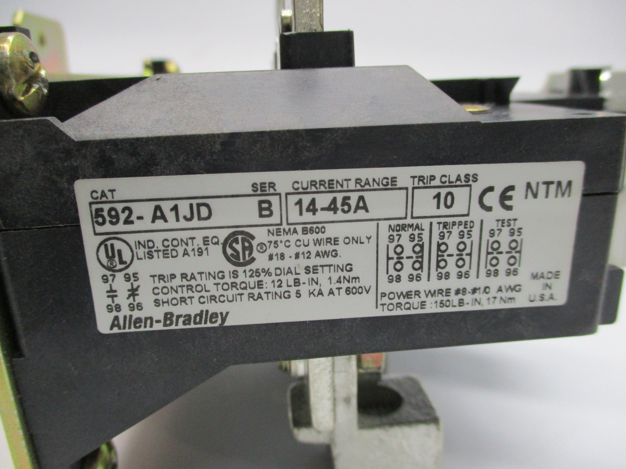 INDUSTRIAL SPARE PART 592-A1JD SER. B UNMP