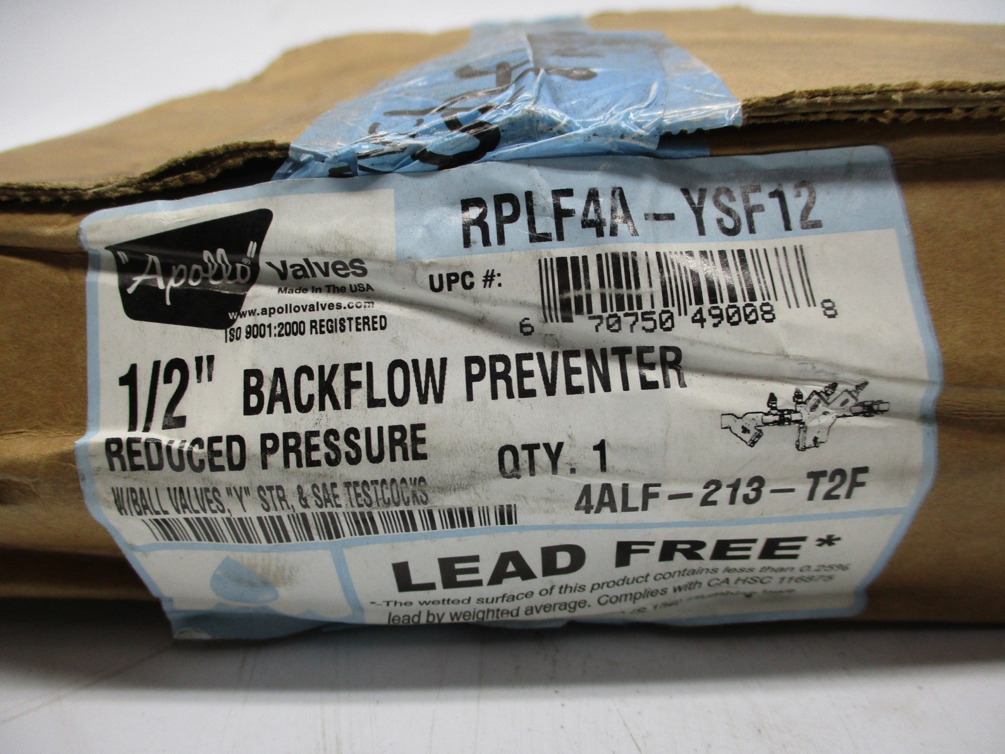 APOLLO VALVES RPLF4A-YSF12 4ALF-213-T2F (AS PICTURED) 1/2" NSFS