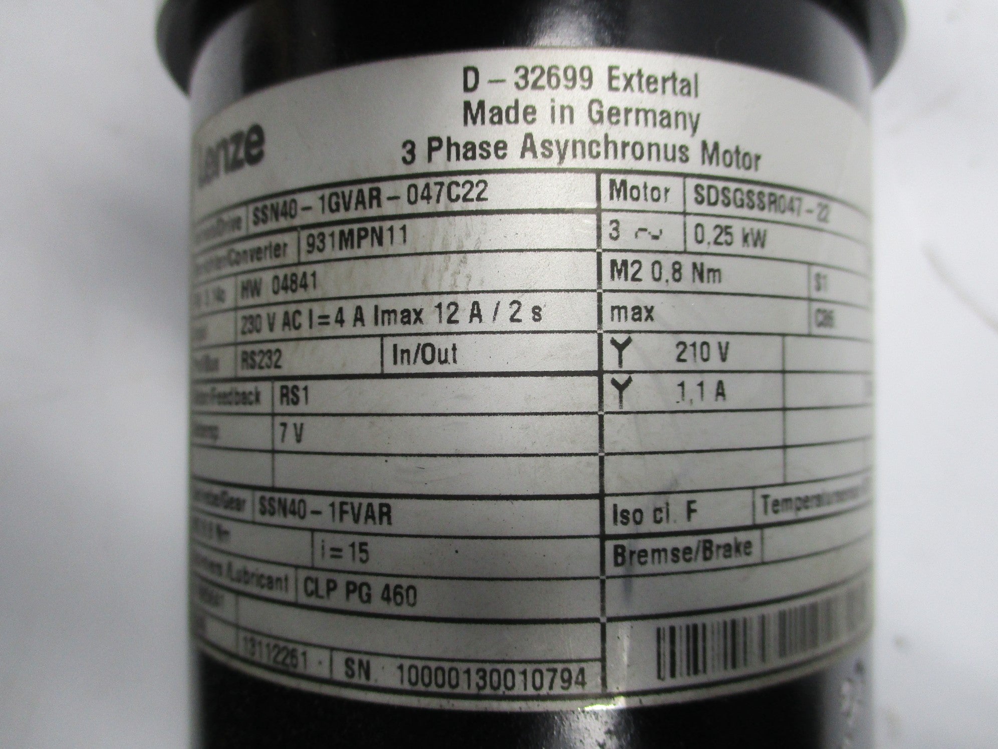 LENZE SSN40-1GVAR-047C22 SSN40-1FVAR UNMP