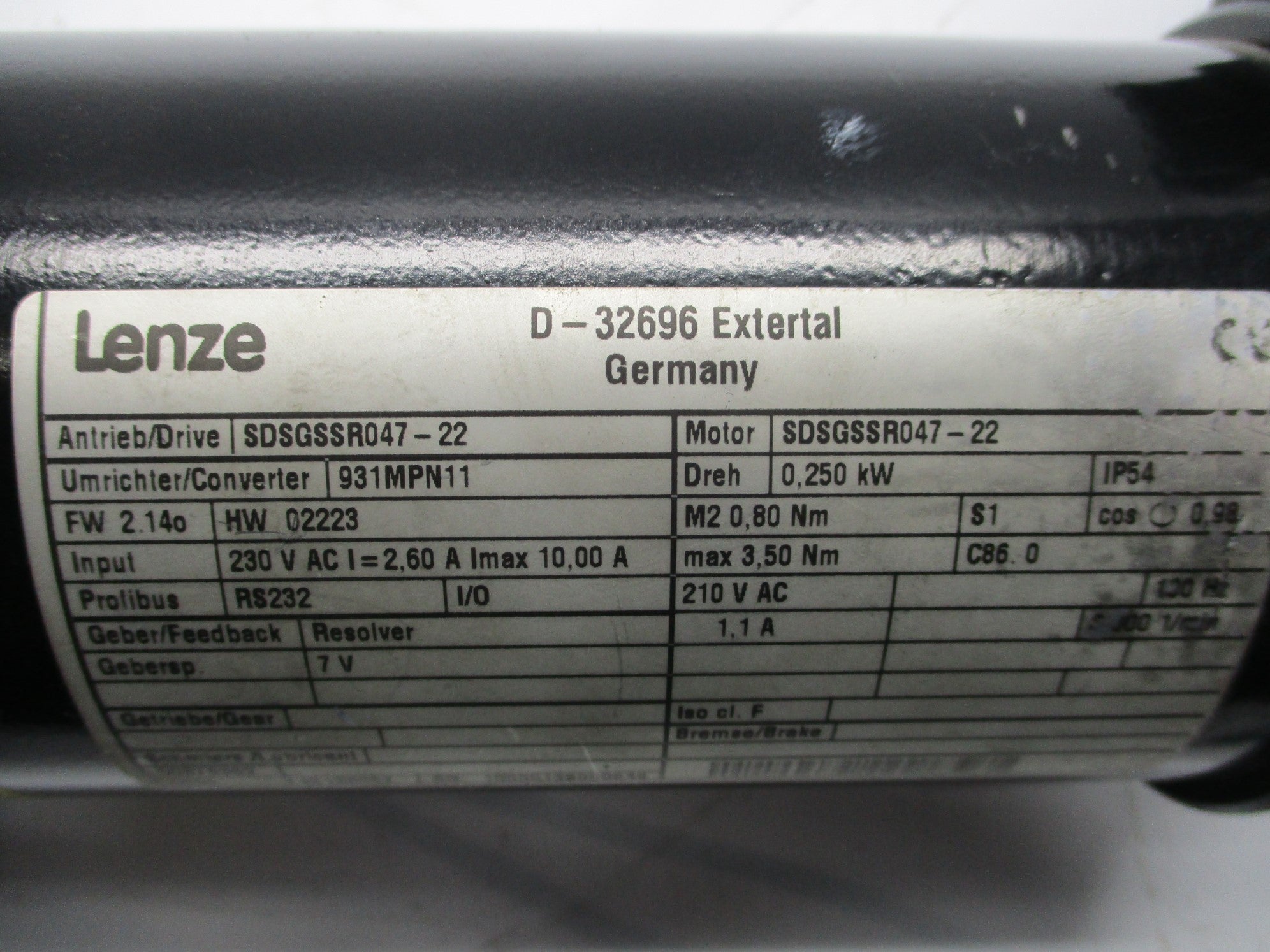LENZE SDSGSSR047-22 SSN40-1FVAR NSNP