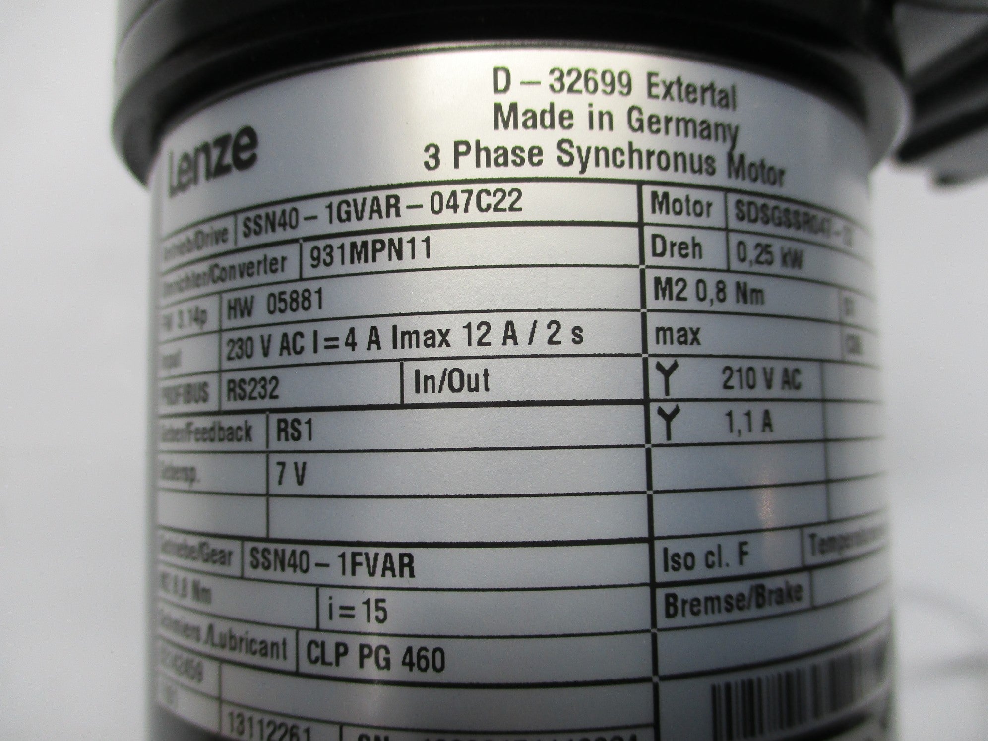 LENZE SSN40-1GVAR-047C22 SSN40-1FVAR (AS PICTURED) NSNP
