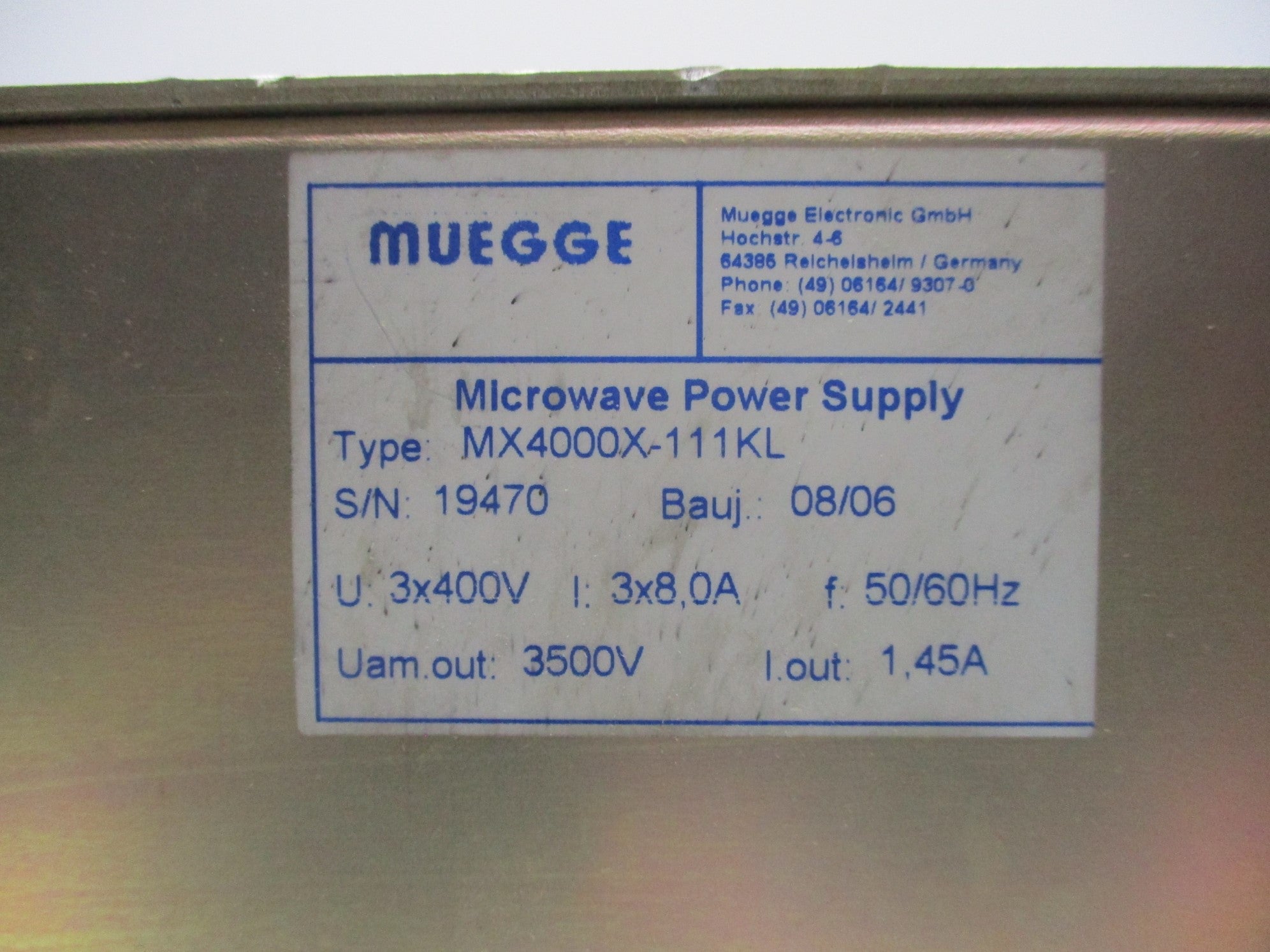 MUEGGE MX4000X-111KL UNMP