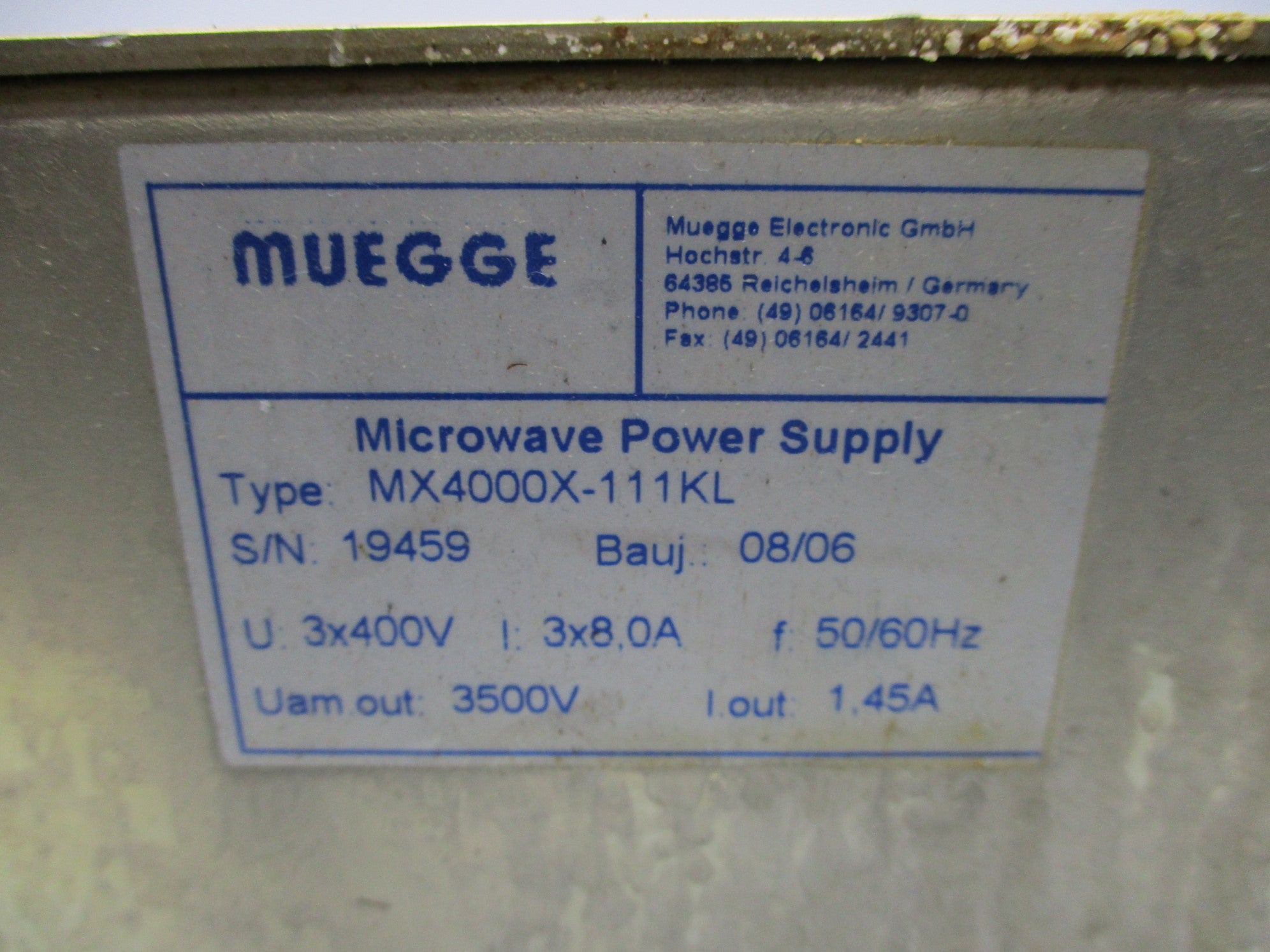 MUEGGE MX4000X-111KL (AS PICTURED) UNMP