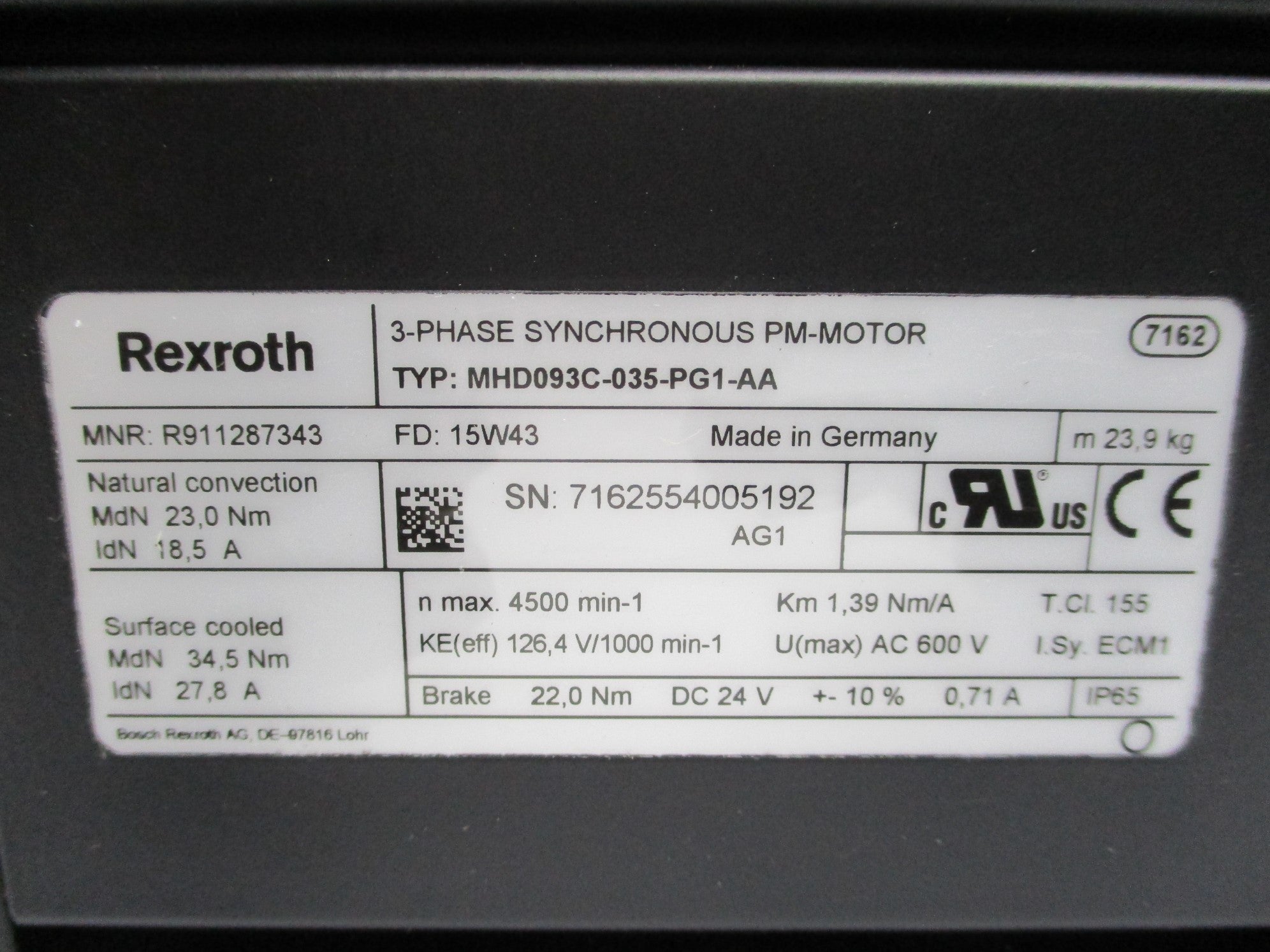 REXROTH MHD093C-035-PG1-AA R911287343 NSMP